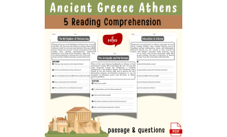 Ancient Greece: Athens Reading Passages & Question Worksheet | Social