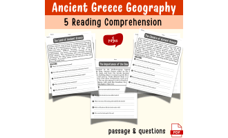 Ancient Greece Geography Reading Passage & Question Worksheet | Social