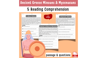 Ancient Greece Minoans & Mycenaeans Reading Comprehension & Question W