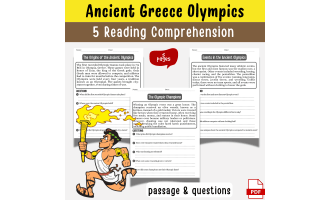 Ancient Greek Olympics Reading Comprehension passage & Question Worksh