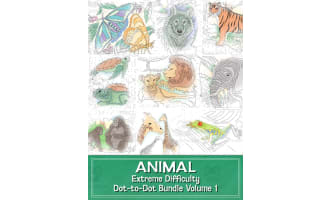 Animal Extreme Difficulty Dot-to-Dot Bundle (12 Printable Puzzles!)