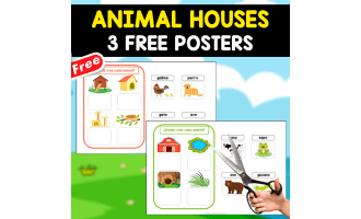 ANIMAL HOUSES IN SPANISH | 3 FREE WORKSHEETS