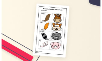 Animal Tails Match-Up – Animal & Tracing Activity