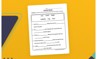 Animal Words Singular Plural Worksheet