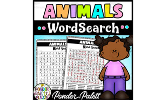 Animals Word search Puzzles + Answers Included