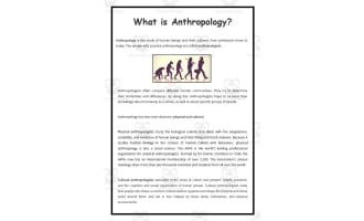 Anthropology Reading Passage
