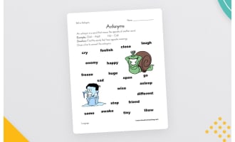 Antonyms Drawing Pictures Worksheet