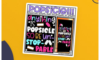 Anything's Popsicle Summer Classroom Door Decoration Kit, Bulletin Board Set, or Poster