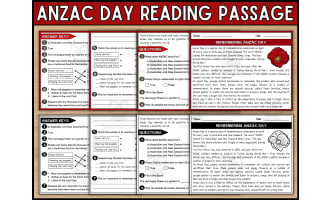 Anzac Day Reading Comprehension Passage and Questions