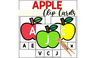 Apple Alphabet Clip Cards