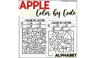 Apple Alphabet Color by Code for Capital Letters