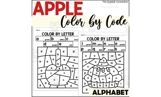 Apple Alphabet Color by Code for Lowercase Letters