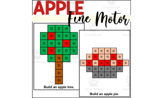Apple Fine Motor Activity with Connecting Cubes