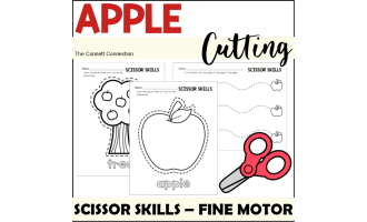 Apple Fine Motor Scissor Skills and Cutting Practice