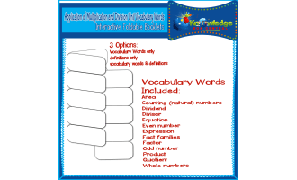 Application of Multiplication and Division Unit Vocabulary Words Interactive Foldables for 3rd Grade - EBOOK