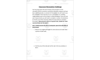 Applied Math: Classroom Renovation Challenge