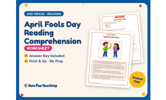 April Fools Day Reading Comprehension Worksheet – 2nd Grade Practice