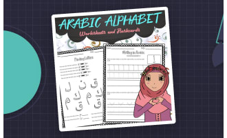 Arabic Alphabet Worksheets & Flashcards – 28 Letters
