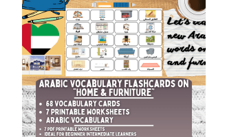 Arabic Picture Vocabulary Flashcards - Home & Furniture