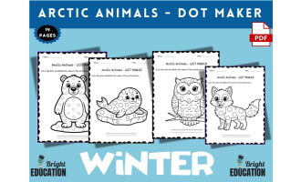 Arctic Animals - Winter DOT MAKER Coloring Sheets
