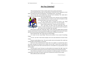 Are You Listening? Reading Comprehension Worksheet