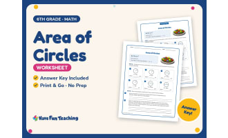 Area of Circles Worksheet – 6th Grade Geometry & Measurement Practice