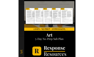 Art Emergency Sub Plans - 5 Days No Prep Print and Go Art Worksheets