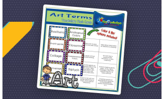 Art Terms Vocabulary Flash Cards - EBOOK