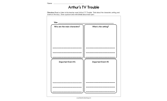 Arthur's TV Trouble Worksheet