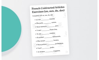 article contracté in french exercises with answers