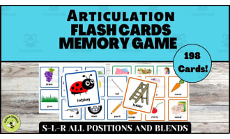 Articulation Flash Cards and Memory Game S-L-R Speech Therapy Activities