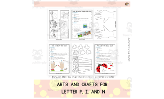 Arts and Crafts for Letter P, I, and N