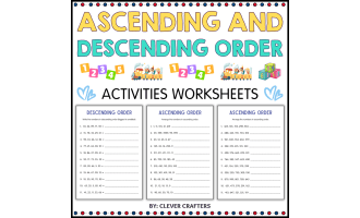 Ascending and Descending Order Numbers Worksheets for Grade 2, 3, 4