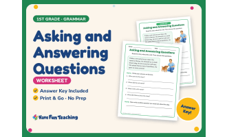 Asking and Answering Questions Worksheet – 1st Grade Prompts Practice