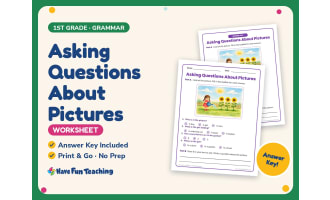 Asking Questions About Pictures Worksheet – 1st Grade Reading Response