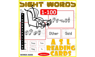 ASL Fingerspell Sight Words Flash Cards 1-100 version 1