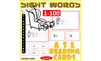 ASL Fingerspell Sight Words Flash Cards 1-100 version 5