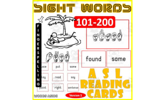 ASL Fingerspell Sight Words Flash Cards 101-200 version 1