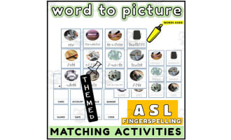 ASL Word to Picture Activities Flashcards 4