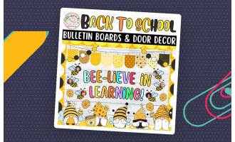 August And Bee Back To School Bulletin Board or Door Decor Kit