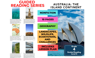 Australia - Island Continent: Guided Reading Level S with Lesson Plan