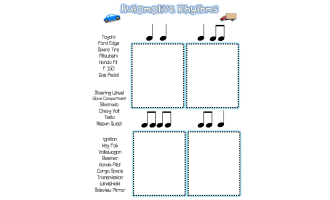 Automotive Rhythms (Printable Worksheet)