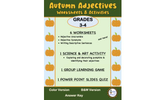 AUTUMN ADJECTIVES Worksheets and Activities
