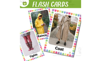 Autumn Clothes Vocabulary Flashcards with Real Photos for Preschool