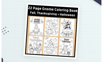 Autumn Gnomes Coloring Book – 22 Holiday Pages