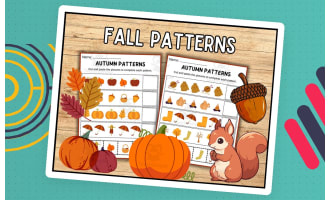 Autumn Math Patterns | Fall Cut and Paste Activity