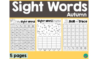 Autumn Sight Words Worksheets