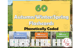 Autumn/winter/spring Words Flashcards - phoncetically coded