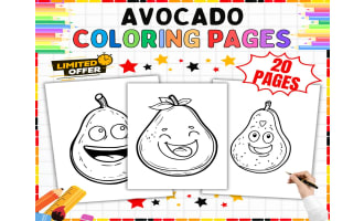 Avocado Coloring Pages - 20 Printable Coloring Sheets for Kids K-5