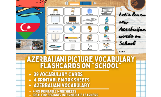 Azerbaijani Picture Vocabulary Flashcards - School